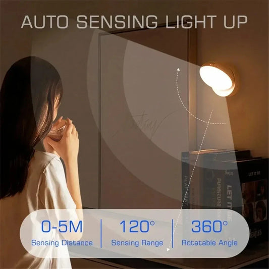 LED Night Light USB - Motion Sensor Bedside Cabinet & Wardrobe Lamp