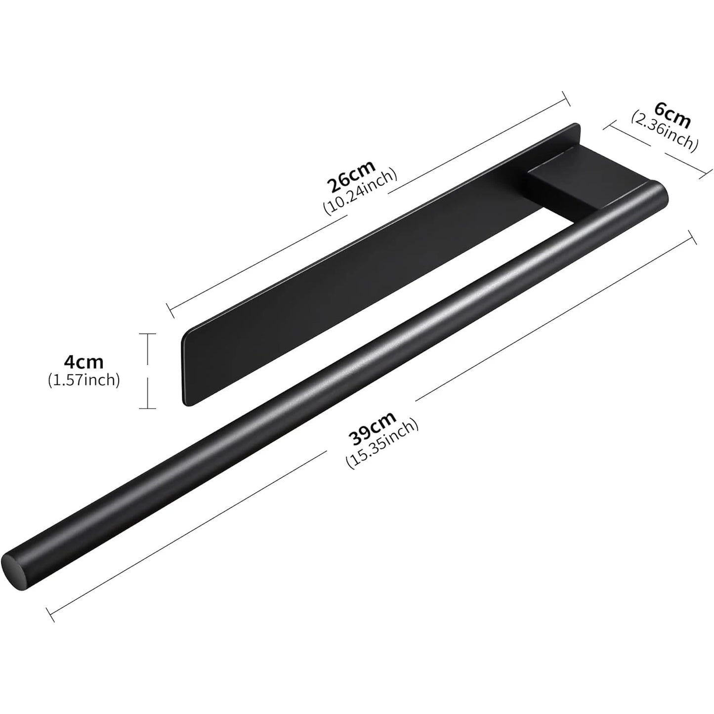 Bathroom Towel Racks No Drill Double Adhesive Towel Bar Stainless Steel 39CM