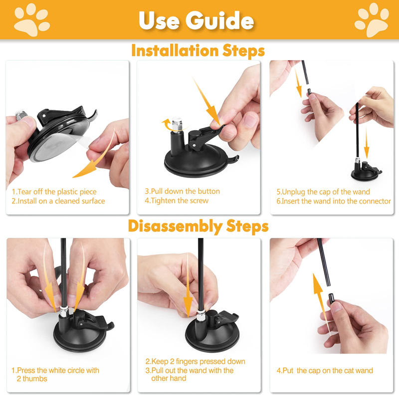 Suction Cup Handheld Cat Feather Toys