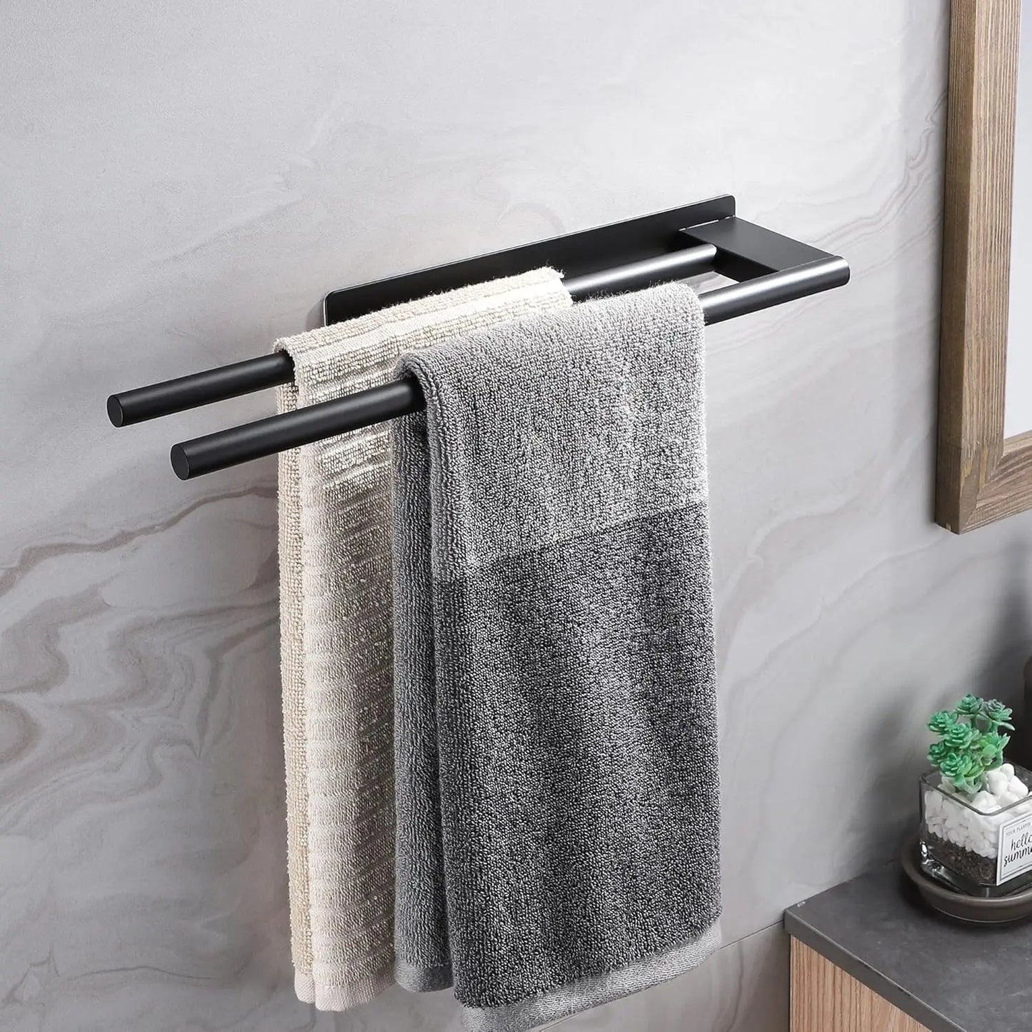 Bathroom Towel Racks No Drill Double Adhesive Towel Bar Stainless Steel 39CM