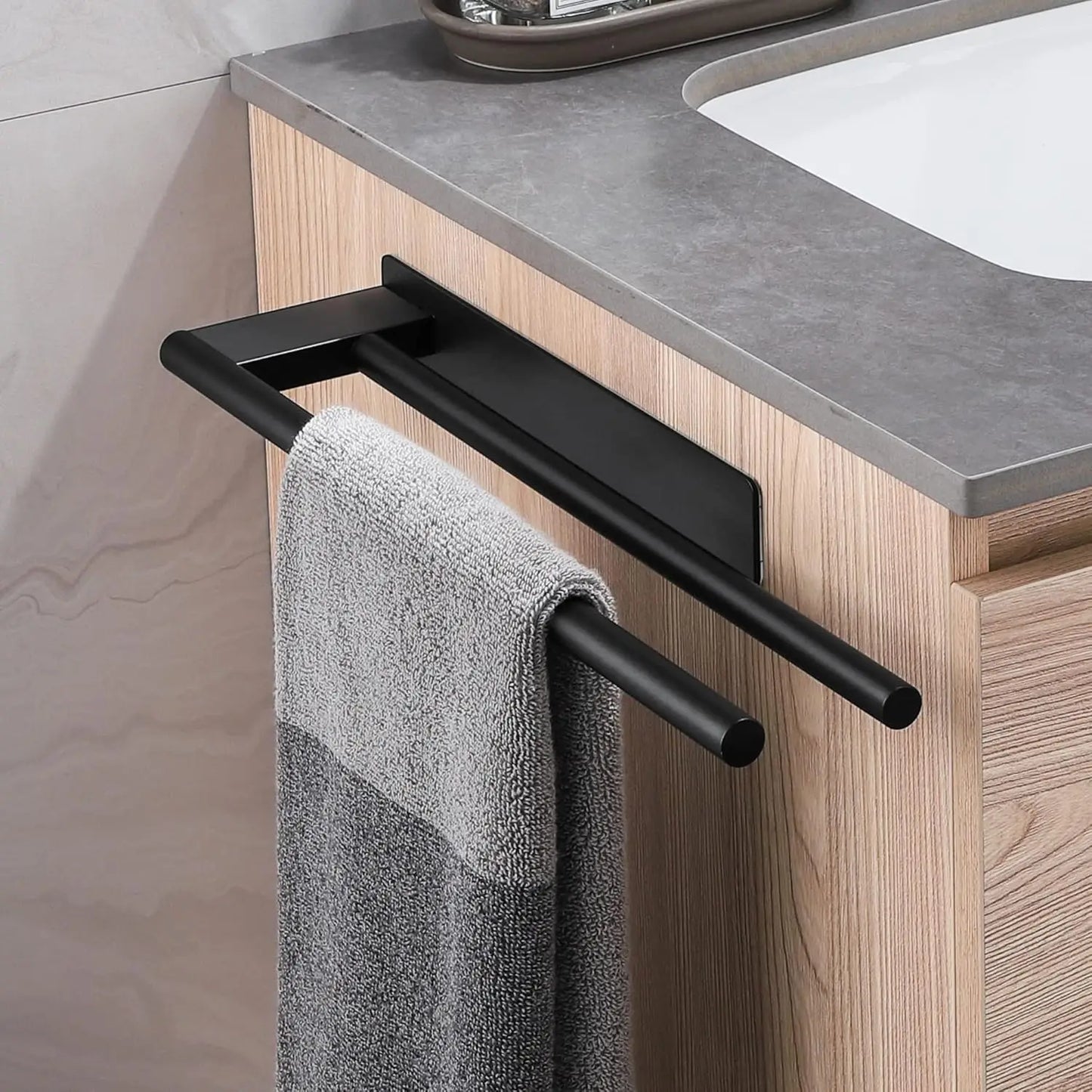 Bathroom Towel Racks No Drill Double Adhesive Towel Bar Stainless Steel 39CM