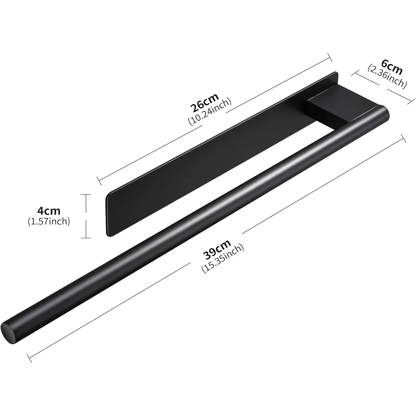 Bathroom Towel Racks No Drill Double Adhesive Towel Bar Stainless Steel 39CM